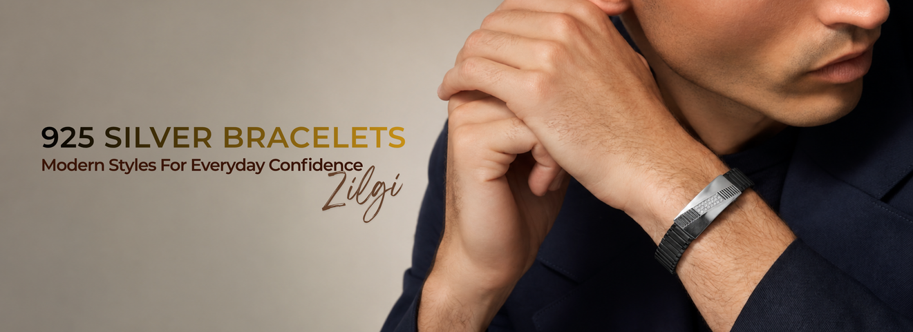 Men wearing 925 sterling silver bracelet for everyday style