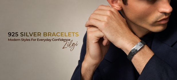 Men wearing 925 sterling silver bracelet for everyday style