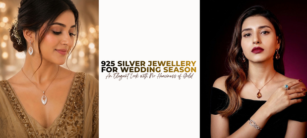 Elegant 925 silver jewellery for weddings and festive occasions earrings, rings, bracelets, and pendants
