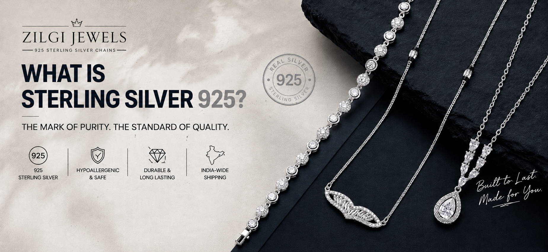 Zilgi Jewels 925 sterling silver chains and pendants jewellery