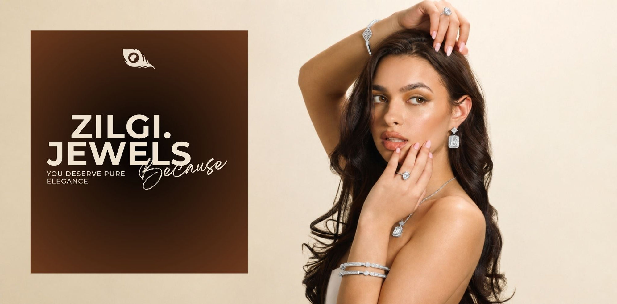 Zilgi Jewels 925 sterling silver jewellery worn by model elegant jewellery India