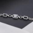Geometric CZ Link 925 Sterling Silver Bracelet for Women