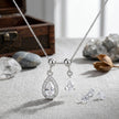 Rose Gold Teardrop CZ 925 Sterling Silver Pendant Chain for Women