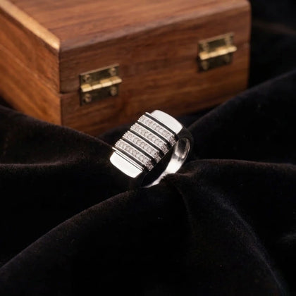 Bold Luxe Diamond CZ 925 Sterling Silver Ring for Men 