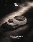 Round Design Full Pave Diamond 925 Sterling Silver Couple Band for Women