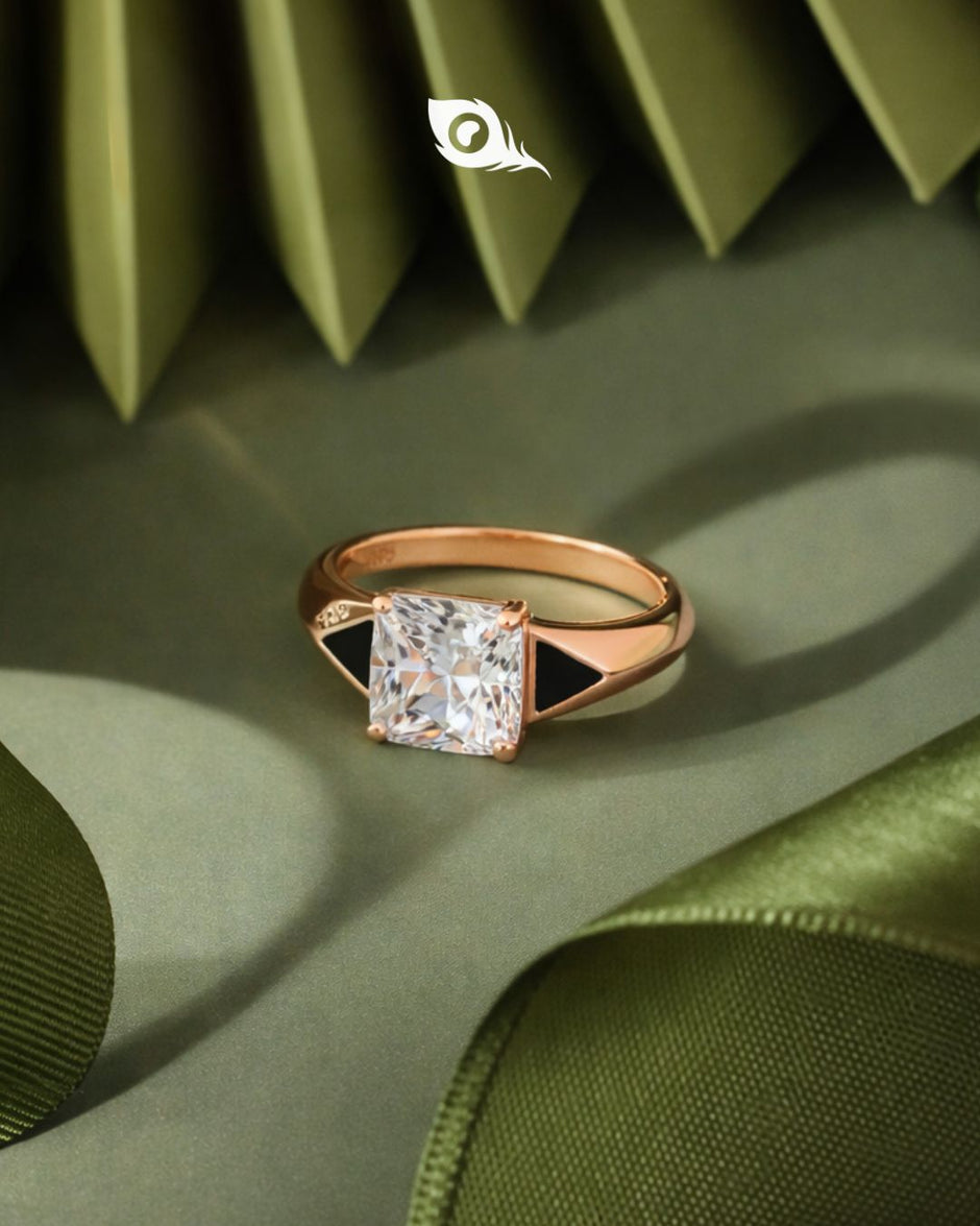 Princess-cut Solitaire Rose Gold Ring