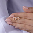 Light Brown Stone Heart Design 925 Sterling Silver Earrings for Women