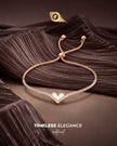 Minimal Heart Diamond Adjustable Rose Gold Bracelet for Women