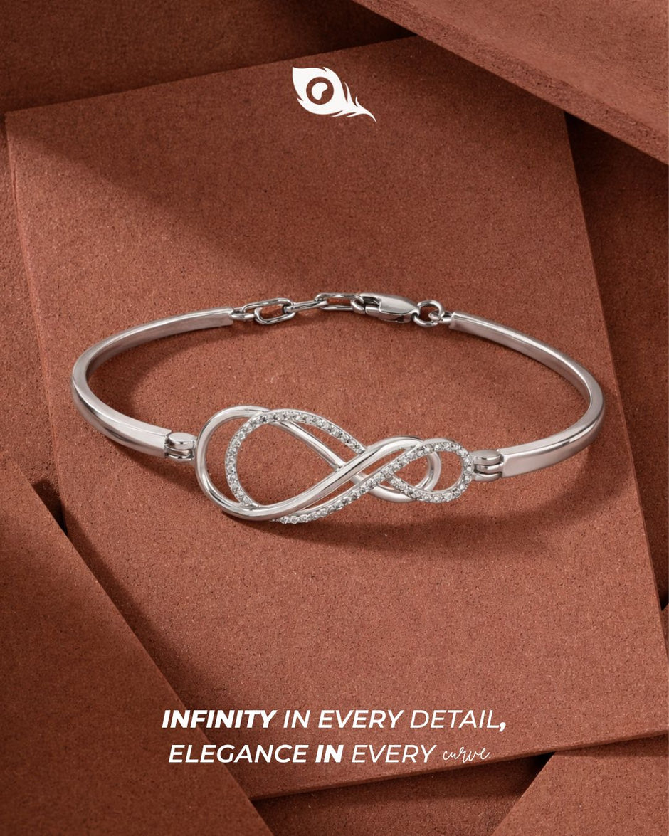 Infinity Loop Grace Diamond Silver Bracelet for Women