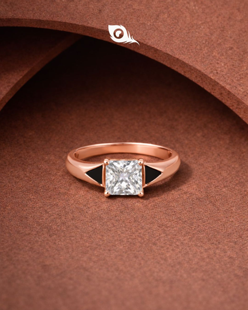 Princess-cut Solitaire Rose Gold Ring