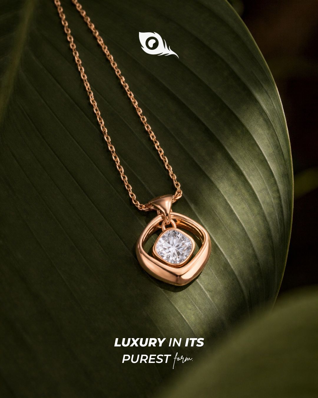 pure glow diamond CZ 925 silver pendant chain