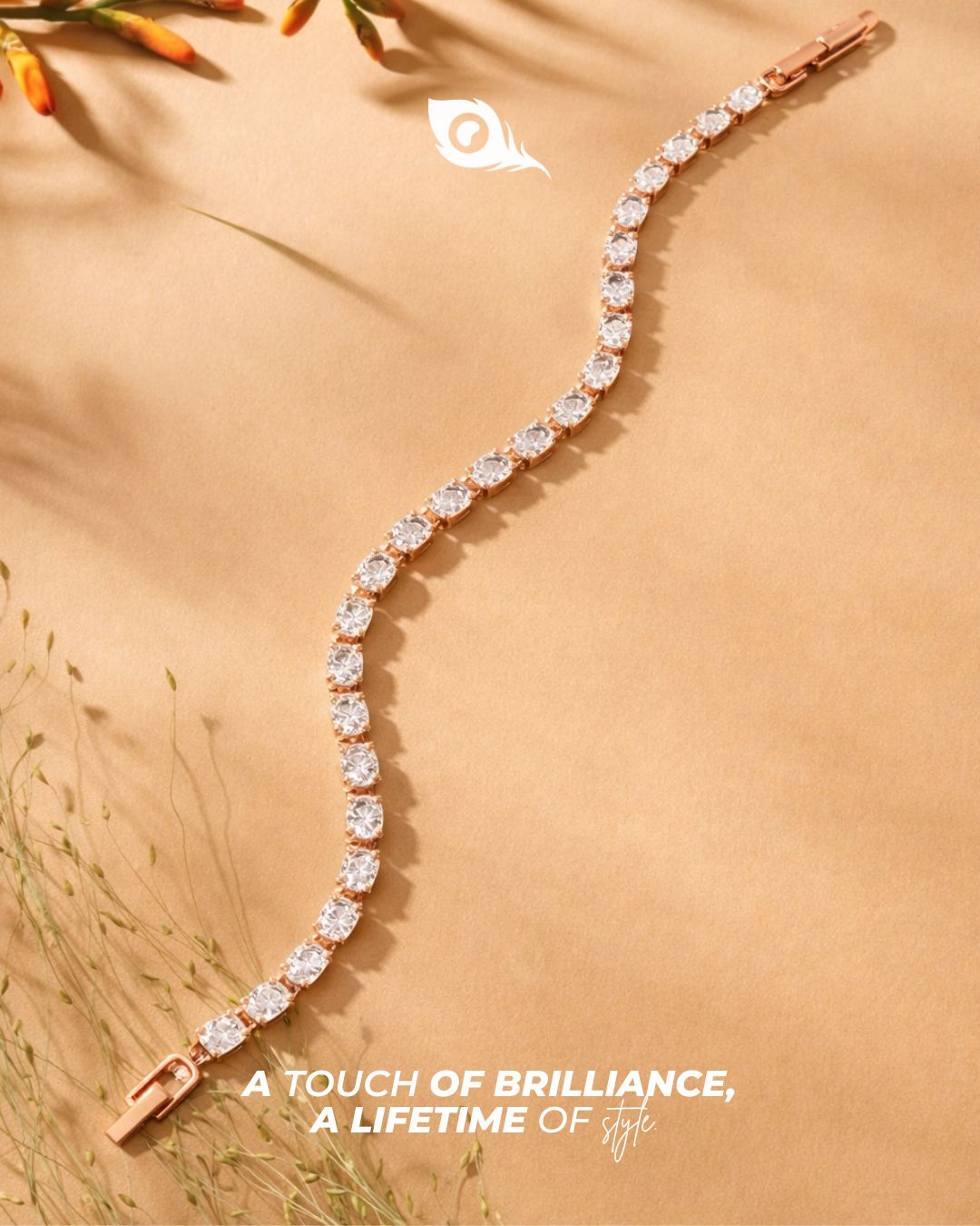 Oval Cut Tennis Diamond Rose Gold Bracelet for Women