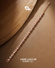 Heart Design Sparkling Diamond Adjustable Rose Gold Bracelet for Women
