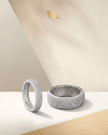Round Design Full Pave Diamond 925 Sterling Silver Couple Band for Women
