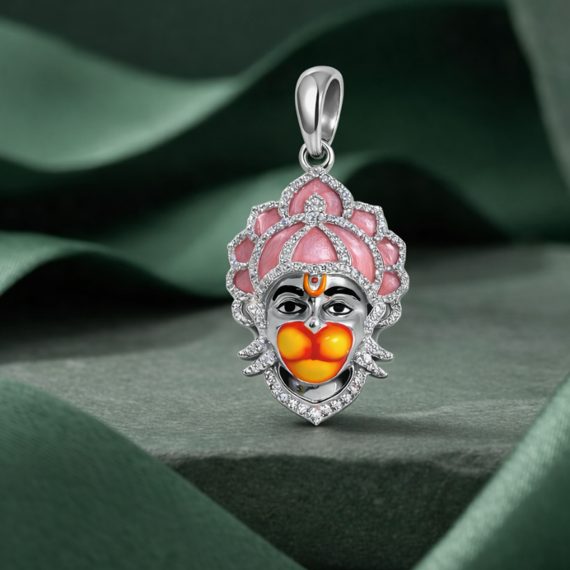 Divine Hanuman Ji Pendant – 925 Sterling Silver Men's Pendant.