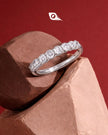 White Diamond Women Ring on Hand