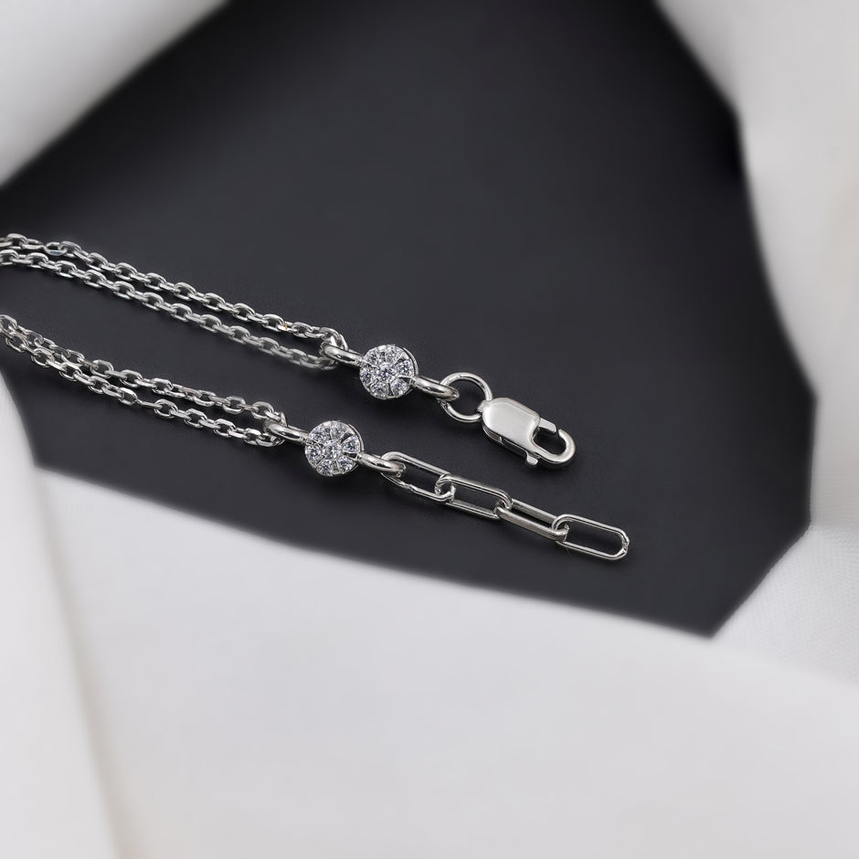 Classic Floral CZ 925 Sterling Silver Bracelet for Women