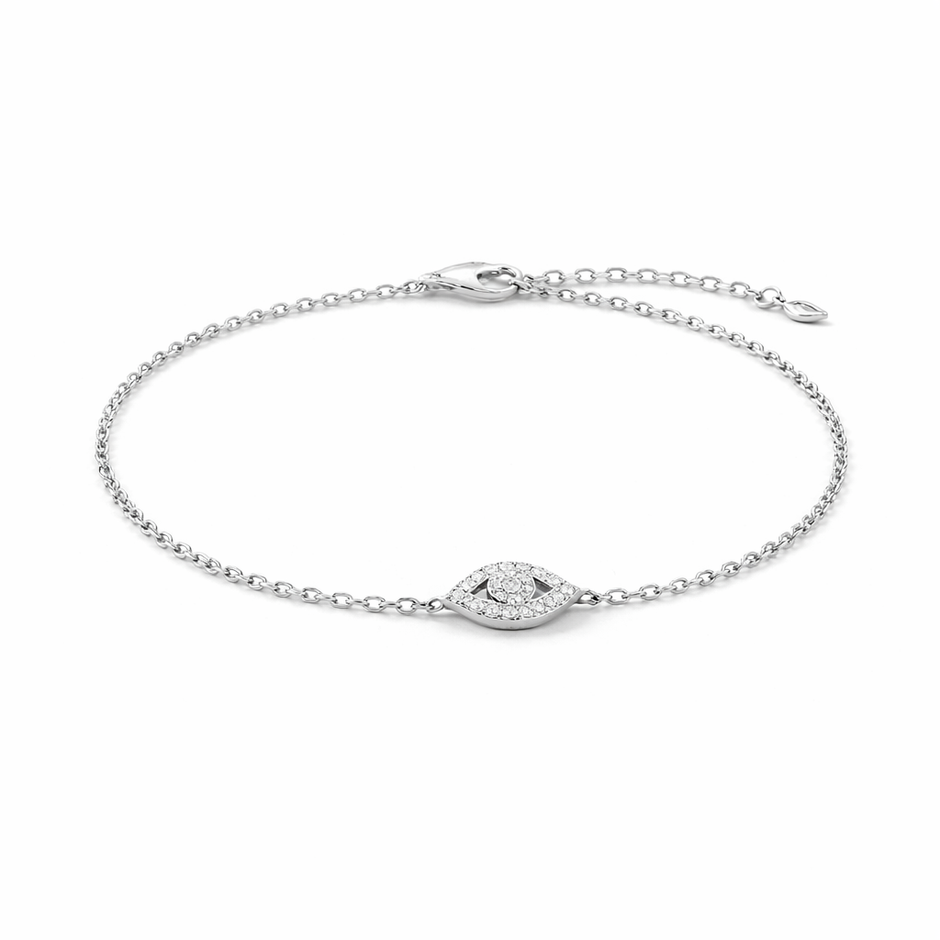 Elegant Evil Eye Bracelet in 925 Sterling Silver