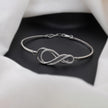 Infinity Twist Design CZ 925 Sterling Silver Bracelet for Women
