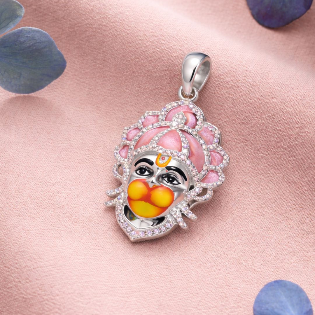 Divine Hanuman Ji Pendant – 925 Sterling Silver Men's Pendant.