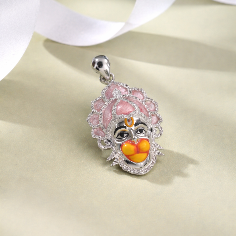 Divine Hanuman Ji Pendant – 925 Sterling Silver Men's Pendant.