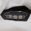 Triple Square Design CZ 925 Sterling Silver Bracelet for Women