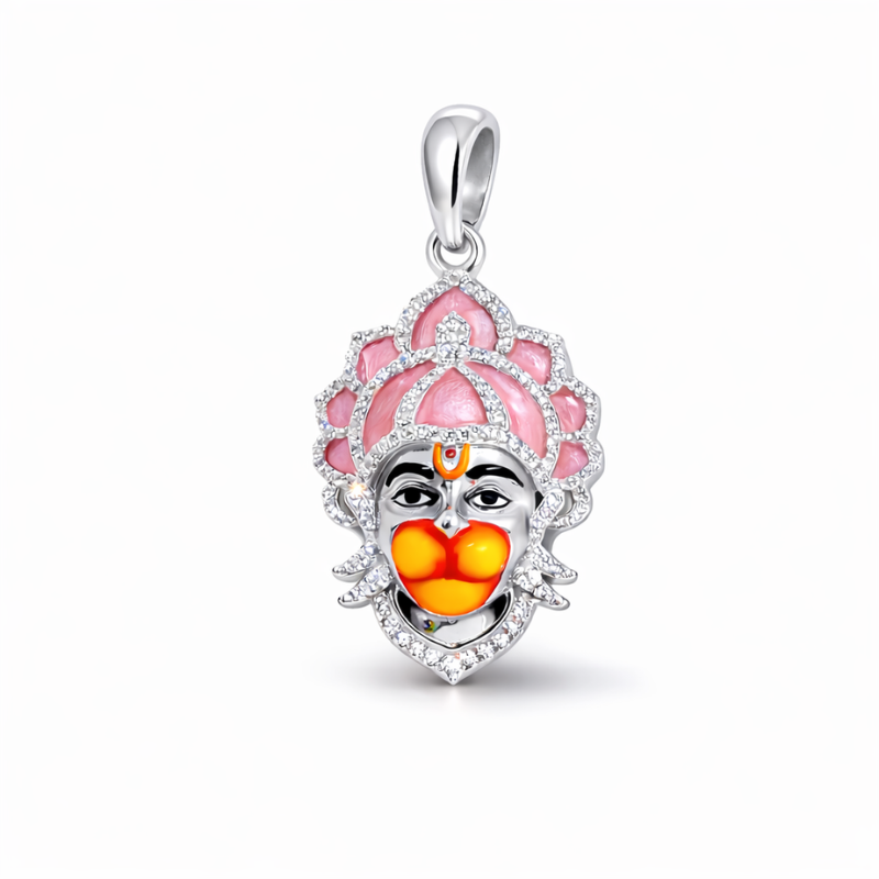 Divine Hanuman Ji Pendant – 925 Sterling Silver Men's Pendant.