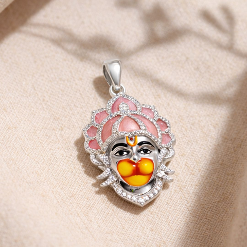 Divine Hanuman Ji Pendant – 925 Sterling Silver Men's Pendant.