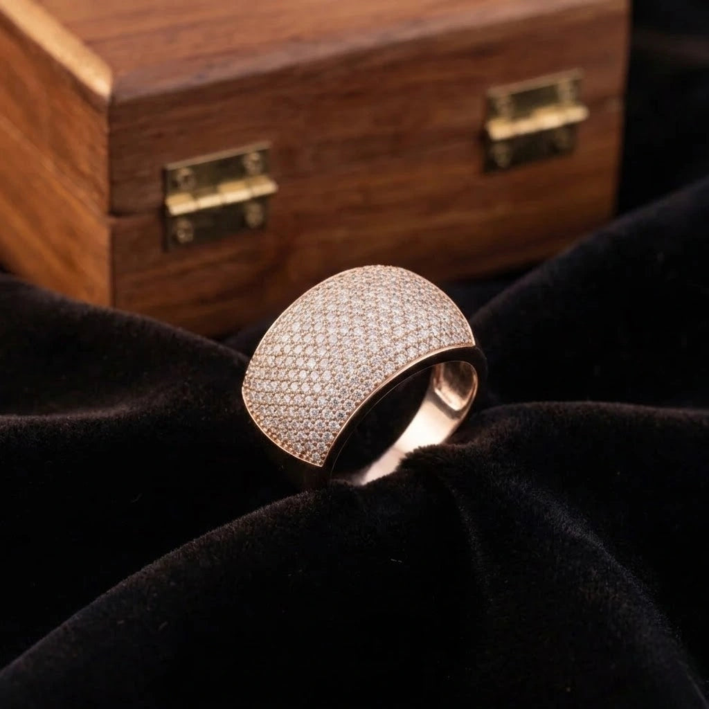 Rose Gold Dome CZ Ring for Men