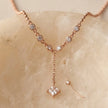 Rose Gold Drop CZ 925 Sterling Silver Chain Pendant for Women