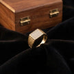 Square CZ Diamond Texture 925 Sterling Silver Gold Ring for Men