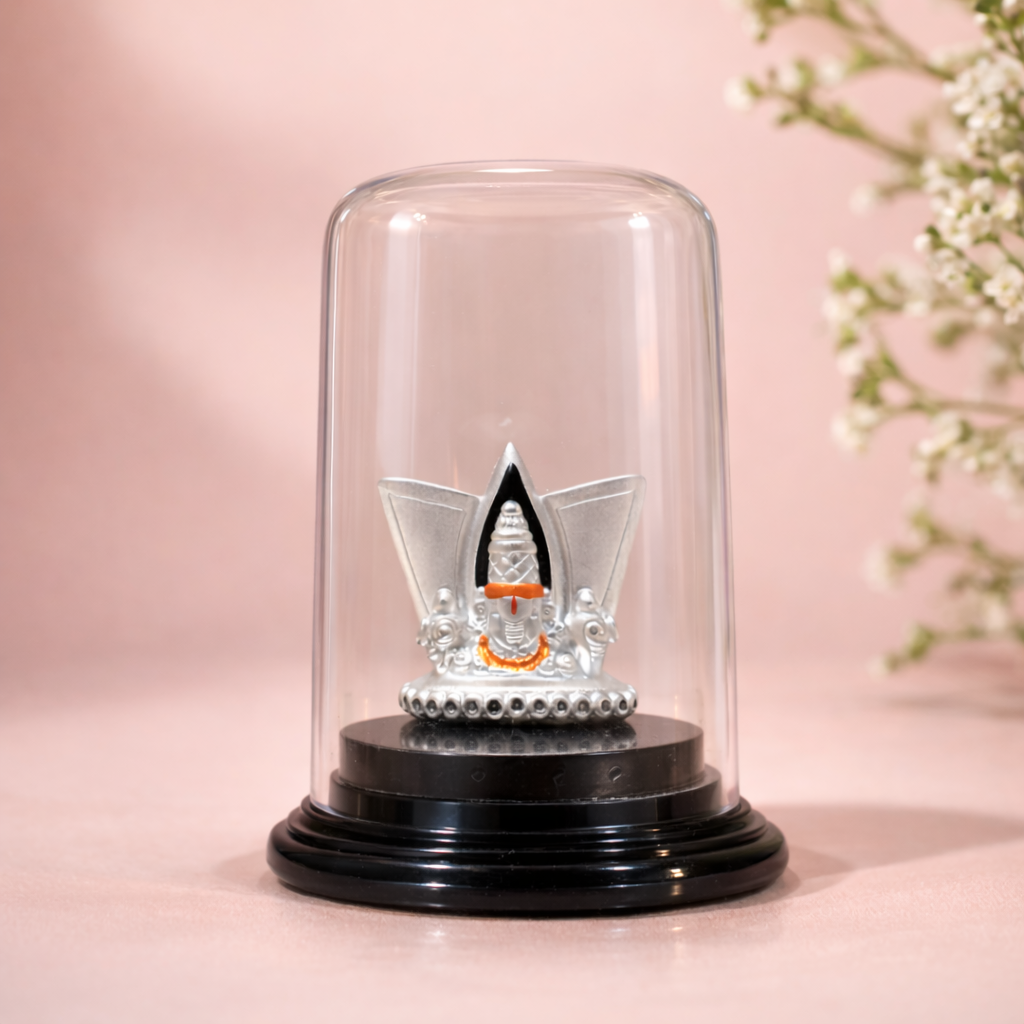 Tirupati Balaji Devotional Silver Idol with Decorative Base