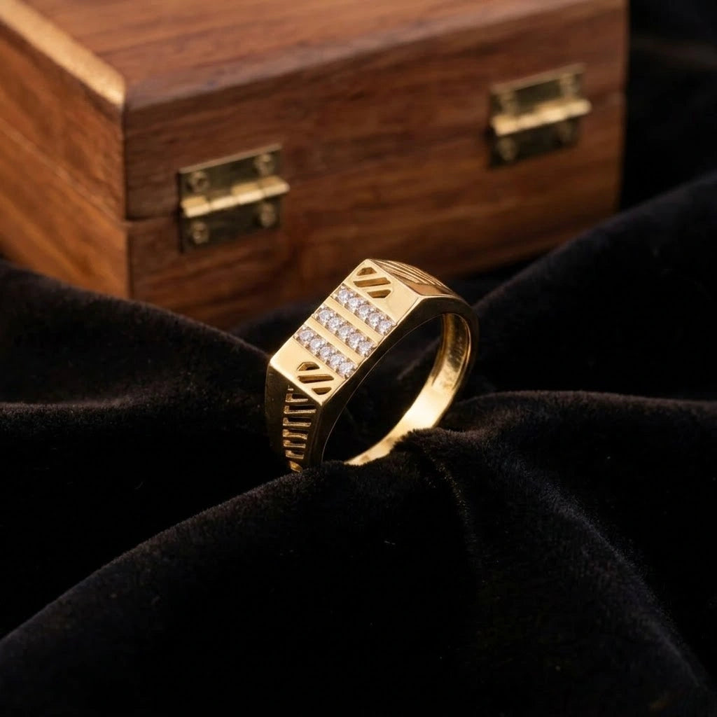 925 Sterling Silver Gold Finish Men’s Ring