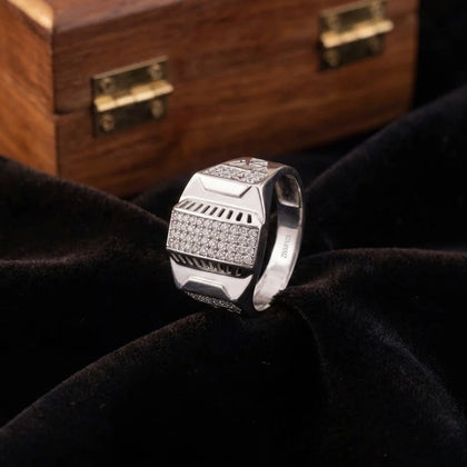 Bold Luxe Diamond CZ 925 Sterling Silver Ring for Men 