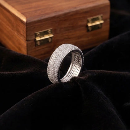 925 Sterling Silver Pave CZ Ring for Men