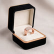 Rose Gold Finish Square Diamond-Look 925 Silver Ring for Men