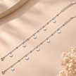 925 Silver Shimmer Coin Charm Anklet