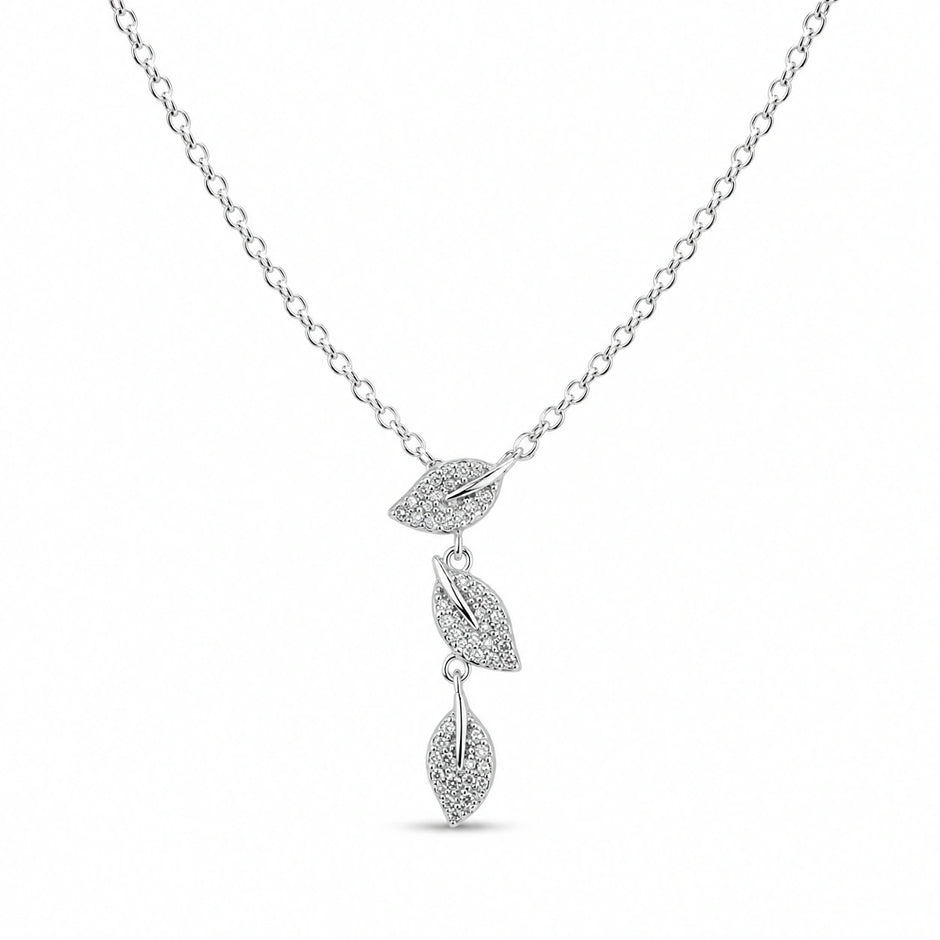 925 Sterling Silver Leaf Design Chain Pendant for Women