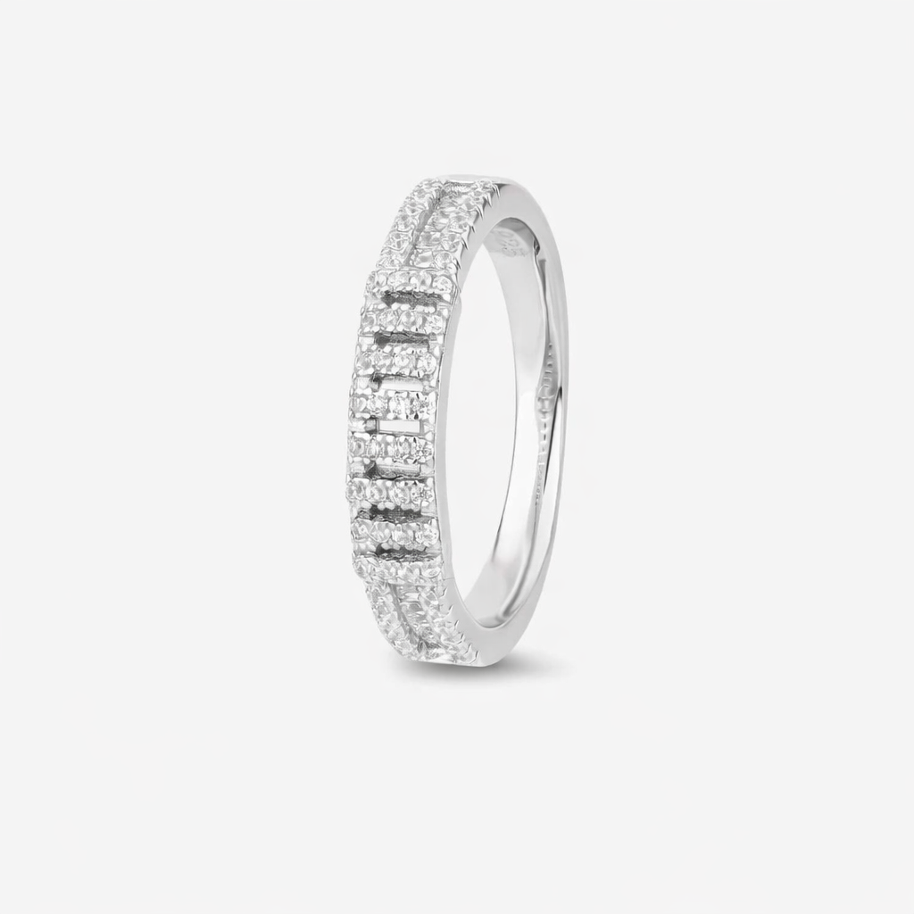 925 Sterling Silver Diamond Ring on Hand