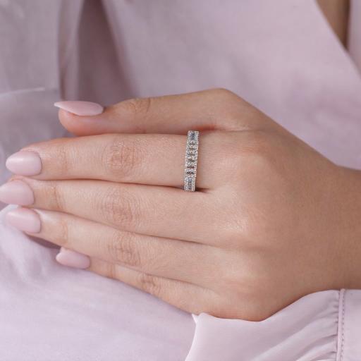 925 Sterling Silver Diamond Ring on Hand
