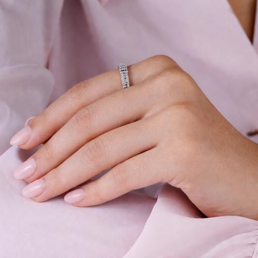 925 Sterling Silver Diamond Ring on Hand