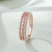 Triple Row Diamond Rose Gold Ring