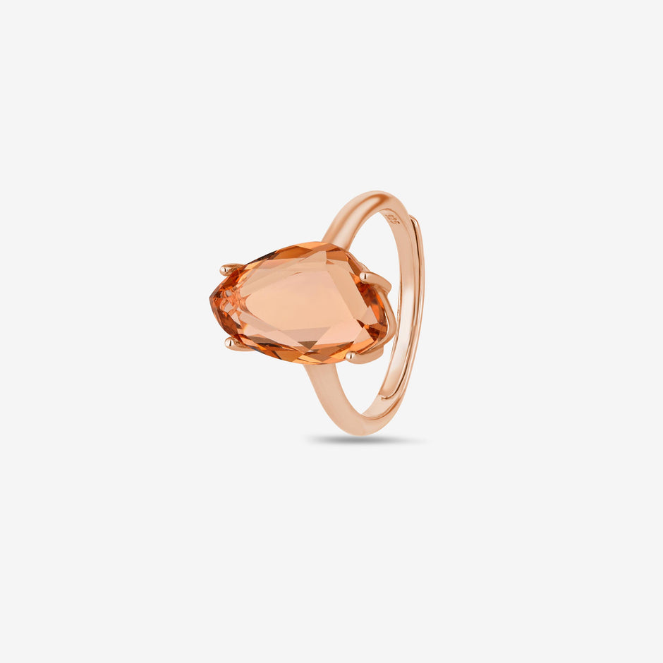 Oval-cut Stone Rose Gold Ring