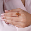 Oval-cut Stone Rose Gold Ring