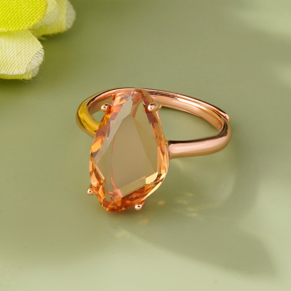 Oval-cut Stone Rose Gold Ring