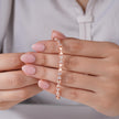 Heart Design Sparkling Diamond Adjustable Rose Gold Bracelet for Women
