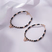 Angel Charm Black Bead 925 Sterling Silver Rose Gold Kid's Bracelet