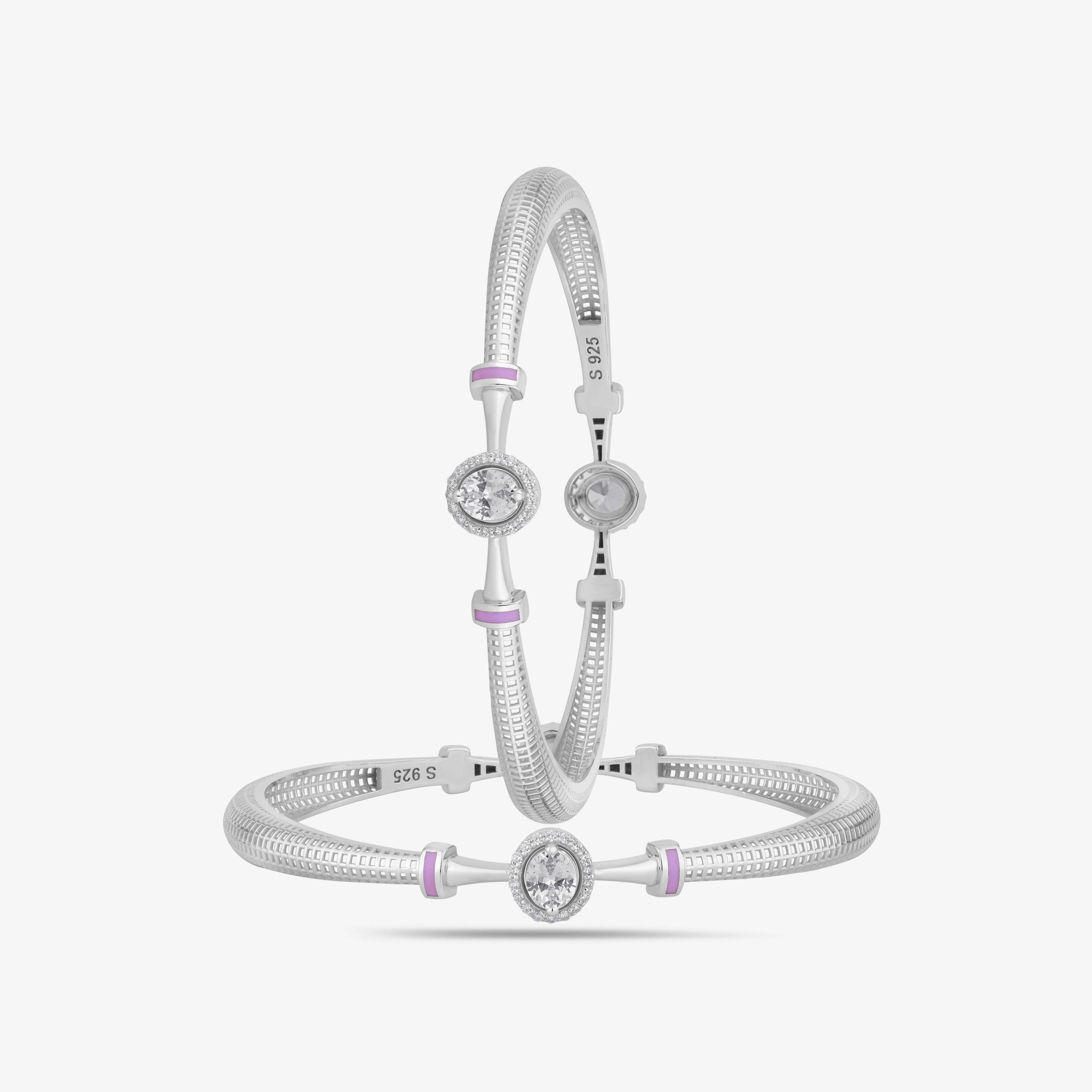 Aura Sparkle 925 Silver Mesh Bangle for Women