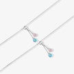 Aurora Twin Diamond Drop 925 Sterling Silver Anklet for Women