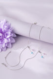 Crystal Drop Charm Silver Anklets for Women